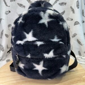 Art Class - Fuzzy Star Mini Backpack – Navy, White & Black